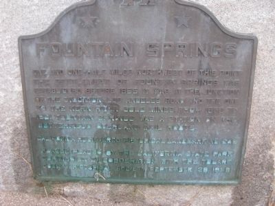 Fountain Springs Marker image. Click for full size.