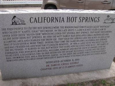 California Hot Springs Marker image. Click for full size.