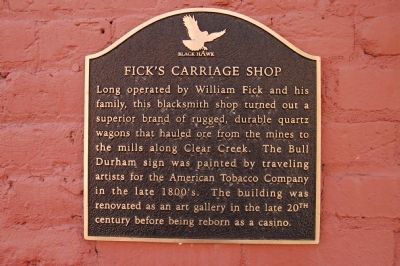 Ficks Carriage Shop Marker image. Click for full size.