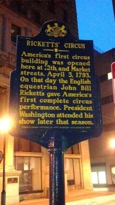 Ricketts Circus Marker image. Click for full size.