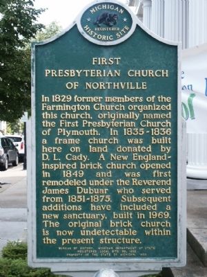 First Presbyterian Church of Northville Marker image. Click for full size.