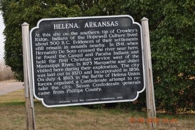 Helena, Arkansas Marker in former location. image. Click for full size.