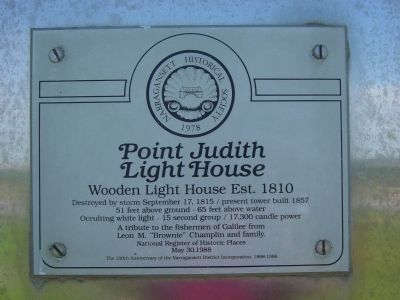 Point Judith Light House Marker image. Click for full size.