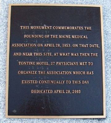 Founding of the Maine Medical Association Marker image. Click for full size.