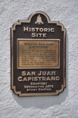 Mission San Juan Capistrano Marker. Click for full size. Mission San Juan Capistrano Marker image. Click for full size.