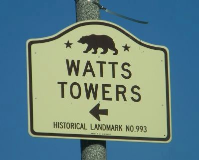 Watts Towers Marker. Click for full size. Watts Towers Marker image. Click for full size.