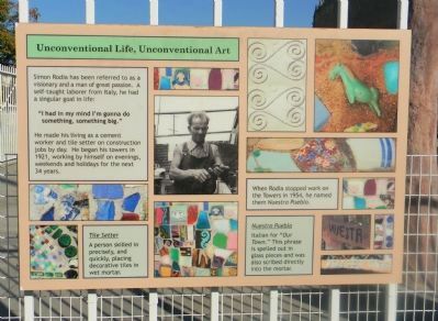 Watts Towers Marker Panel 2 image. Click for full size.