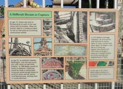 Watts Towers Marker Panel 4 image. Click for full size.