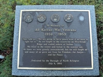 North Arlington Korean War Marker. Click for full size. North Arlington Korean War Marker image. Click for full size.