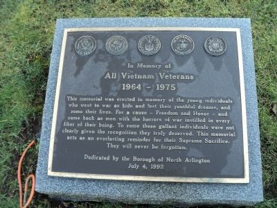 North Arlington Vietnam War Marker. Click for full size. North Arlington Vietnam War Marker image. Click for full size.