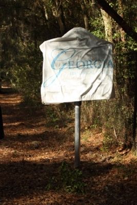 Hampton Plantation Marker, prior to dedication image. Click for full size.