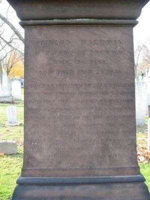 Simeon Baldwin Marker. Click for full size. Simeon Baldwin Marker image. Click for full size.