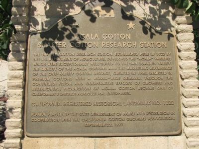Shafter Cotton Research Station Marker image. Click for full size.