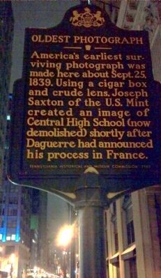 Oldest Photograph Marker image. Click for full size.