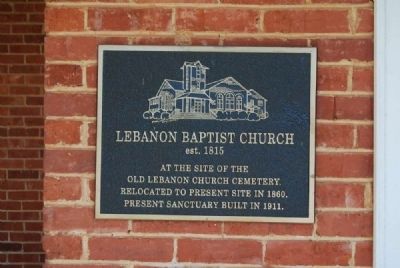 Lebanon Baptist Church Marker. Click for full size. Lebanon Baptist Church Marker image. Click for full size.