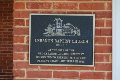 Lebanon Baptist Church Marker image. Click for full size.