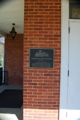 Lebanon Baptist Church Marker. Click for full size. Lebanon Baptist Church Marker image. Click for full size.