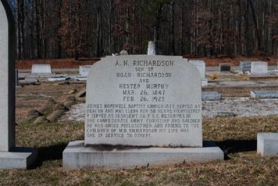 A.N. Richardson Tombstone<br>Reverse image. Click for full size.