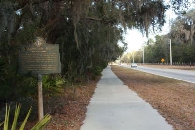 Harrington Hall Marker, looking north along Lawrence Road image. Click for full size.