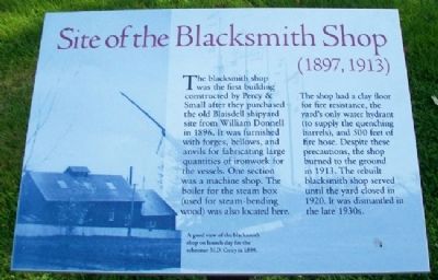 Site of the Blacksmith Shop (1897, 1913) Marker image. Click for full size.