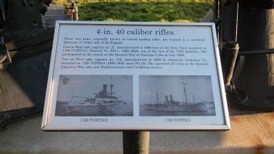 "4-in. 40 caliber rifles" Marker. Click for full size. "4-in. 40 caliber rifles" Marker image. Click for full size.