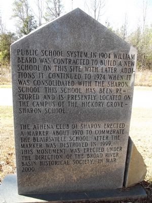 Blairsville Schools Marker Reverse image. Click for full size.