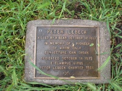 Peter Lebeck Marker image. Click for full size.