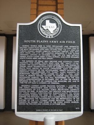 South Plains Army Air Field Marker. Click for full size. South Plains Army Air Field Marker image. Click for full size.