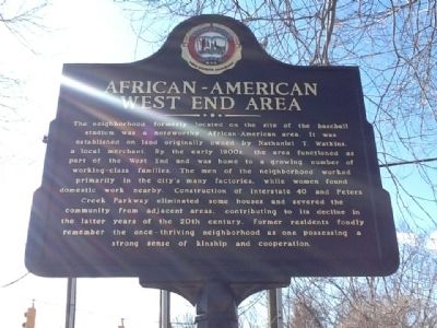 African-American West End Area Marker image. Click for full size.