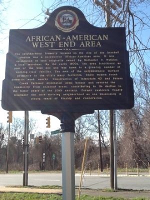 African-American West End Area Marker image. Click for full size.