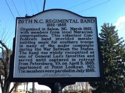 26th N.C. Regimental Band Marker image. Click for full size.