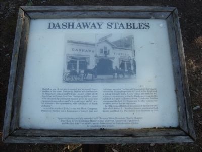 Dashaway Stables Marker. Click for full size. Dashaway Stables Marker image. Click for full size.
