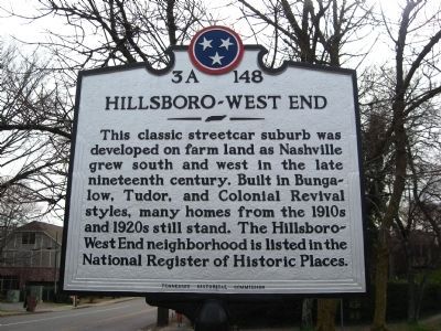 Hillsboro-West End Marker image. Click for full size.