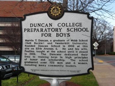 Duncan College Preparatory School for Boys Marker. Click for full size. Duncan College Preparatory School for Boys Marker image. Click for full size.