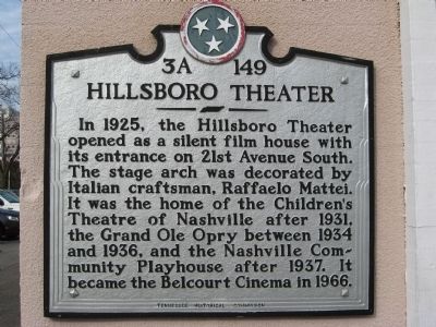 Hillsboro Theater Marker image. Click for full size.