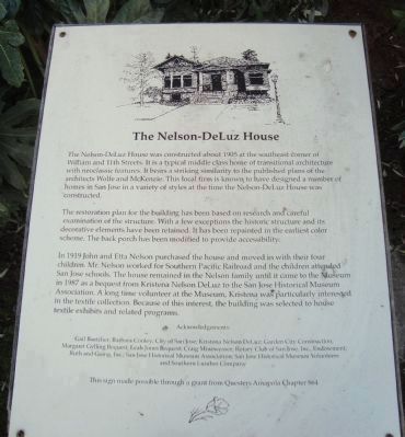 The Nelson-DeLuz House Marker image. Click for full size.