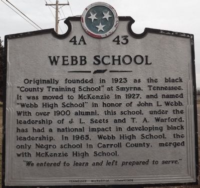 Webb School Marker image. Click for full size.