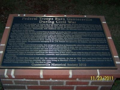 Federal Troops Burn Guntersville During Civil War Marker image. Click for full size.