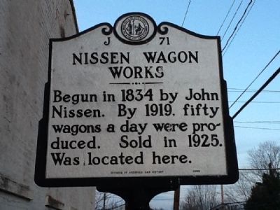 Nissen Wagon Works Marker image. Click for full size.