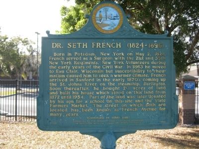 Dr. Seth French (1824-1896) Marker image. Click for full size.