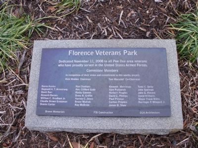 Florence Veterans Park Marker image. Click for full size.