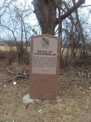 Battle of Chustenalah Marker. Click for full size. Battle of Chustenalah Marker image. Click for full size.