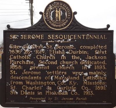 St. Jerome Sesquicentennial Marker image. Click for full size.