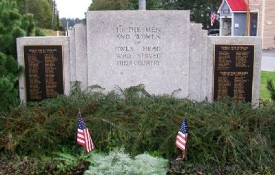 Owl's Head Veterans Memorial (Side A) image. Click for full size.