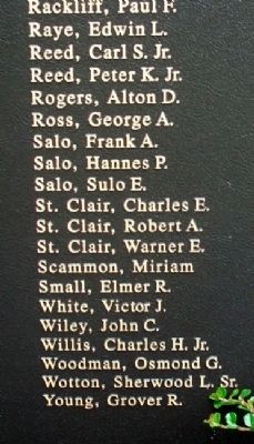 Owl's Head Veterans Memorial WWII Honor Roll image. Click for full size.
