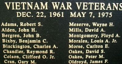 Owl's Head Veterans Memorial Vietnam Honor Roll image. Click for full size.