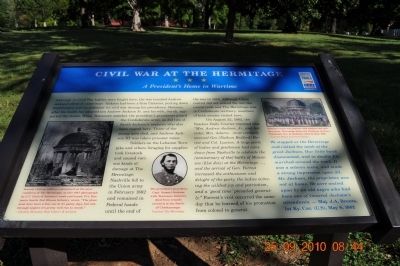 Civil War at The Hermitage Marker image. Click for full size.