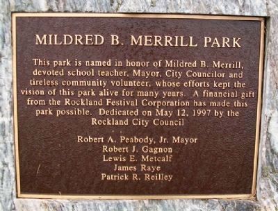 Mildred B. Merrill Park Marker image. Click for full size.