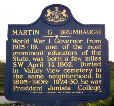 Martin G. Brumbaugh Marker image. Click for full size.