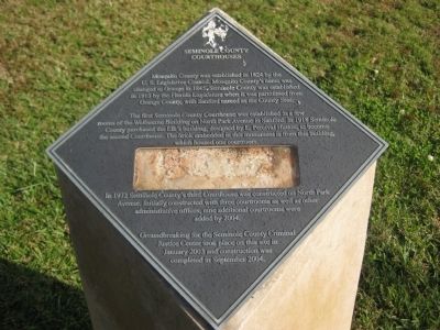Seminole County Courthouses Marker. Click for full size. Seminole County Courthouses Marker image. Click for full size.
